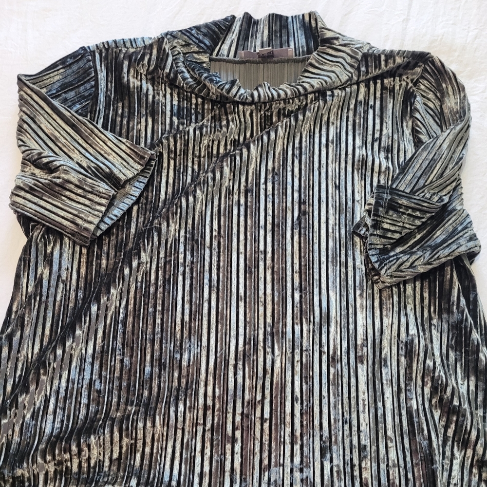 LOFT RIBBED VELVET MOCK NECK TOP